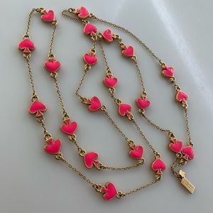 Kate Spade ♠️  pink & gold logo necklace